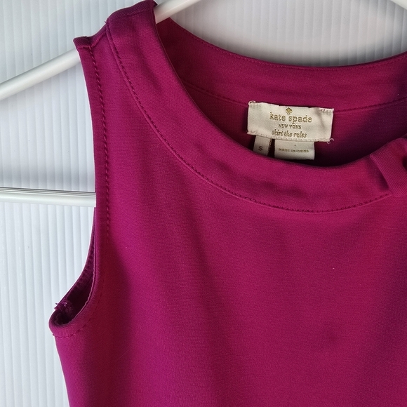 Kate Spade Girls Magenta Pink Bow Neck Peplum Sleeveless Top Size Small - Picture 6 of 11